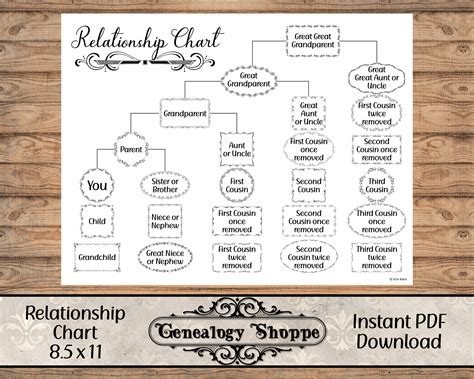 Genealogy Cousin Chart Cousin Finder Family Relationships - Etsy Canada