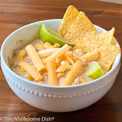 Crock Pot Ranch White Chicken Chili - The Wholesome Dish