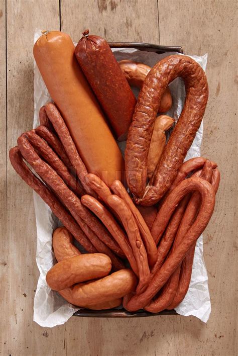 various types of sausages | Stock image | Colourbox