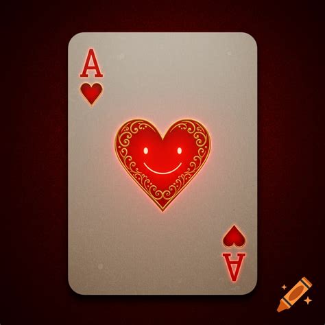 An Ace of Hearts playing card with a glowing red heart featuring a ...
