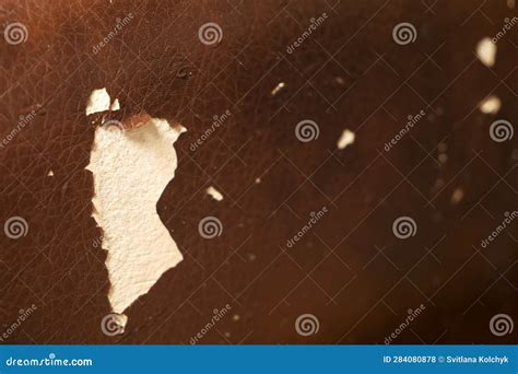 Shabby and Worn Brown Faux Leather Texture Background with Cracks and ...