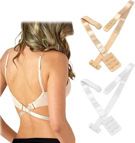 2 Pairs Low Back Bra Converter Soft Women's Bra Extenders 2 Hooks ...