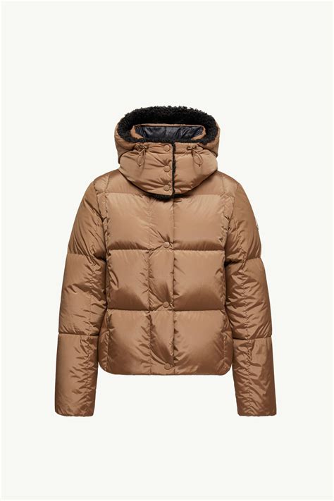 Camel Beige Castelnou Square-Quilted Hooded Short Down Jacket - Short ...