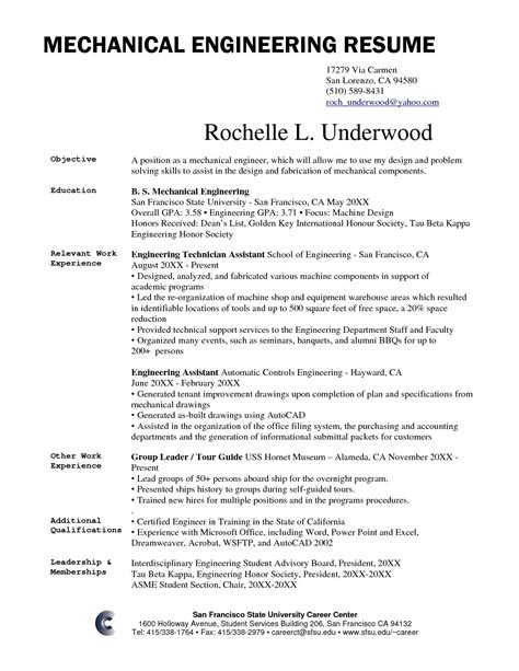 Engineer Resume New Graduate – williamson-ga.us
