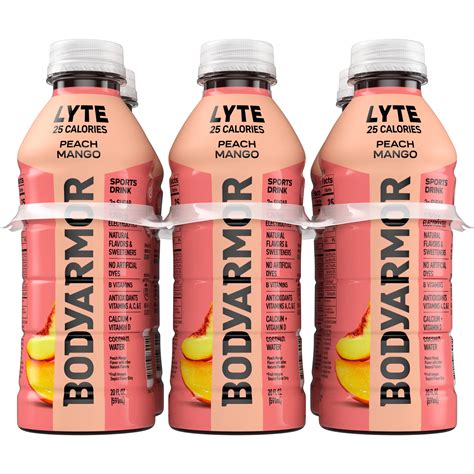 BODYARMOR Lyte Sports Drink 6 pk Bottles - Peach Mango - Shop Sports ...