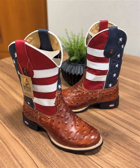 Texana Alex - Couro Avestruz Pinhão Queimado/ Bordado Americana (bico ...