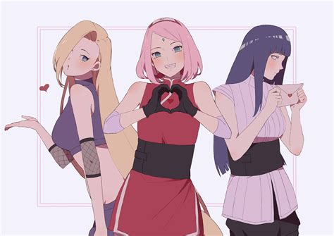 haruno sakura, hyuuga hinata, and yamanaka ino (naruto and 1 more) drawn by j_gyb | Danbooru