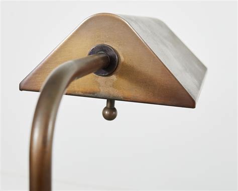 Pair of Midcentury Adjustable Height Bronzed Pharmacy Floor Lamps For ...