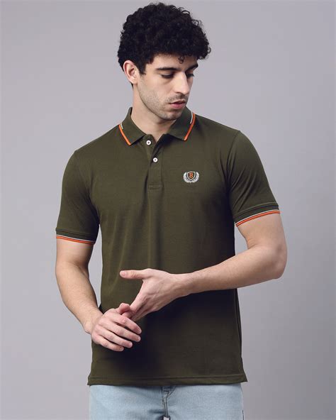 Buy Men's Olive Green Polo T-shirt Online at Bewakoof