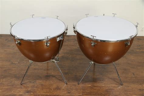 Pair of Timpani Kettle Drums Signed Ludwig 26 & 29