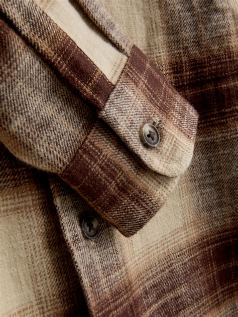 Mens Brown Textured Check Long Sleeved Shirt | Primark