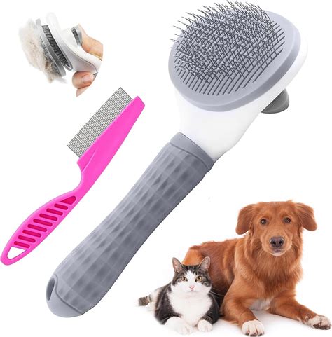 Amazon.com: Cat Brush for Grooming - Self-Cleaning Pet Slicker Brush ...