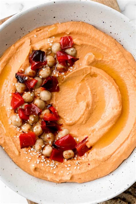 Roasted Red Pepper Hummus - Ahead of Thyme