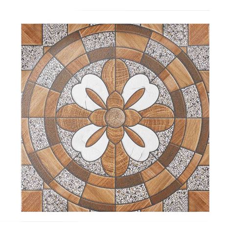 Matte Flowers Ceramica Floor Tiles Floral Plants Unglazed Porcelain ...