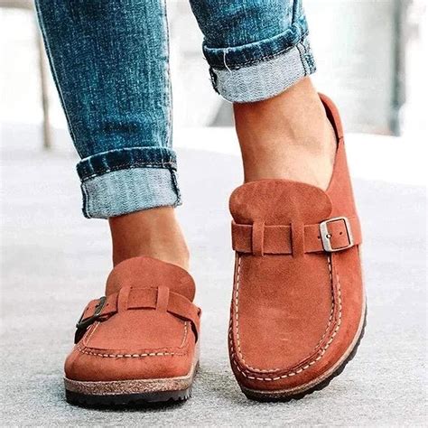 Women Suede Clogs Mules Garden Loafer Shoes Memory Foam Slipper Casual ...