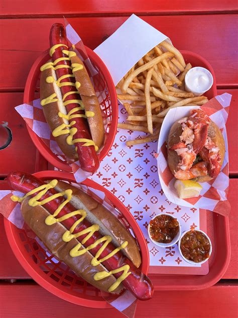 Two red dogs and a lobster roll : r/hotdogs