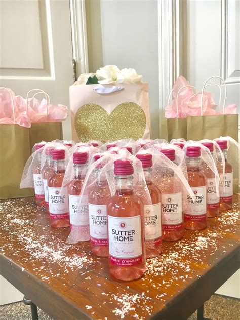 Bridal Shower Party Favors: Mini Wine Bottles with Veils