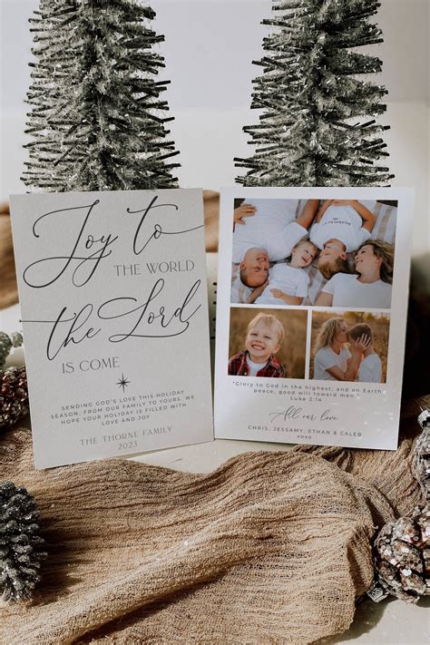 Religious Christian Holiday Card Template, Printable Joy to the World ...