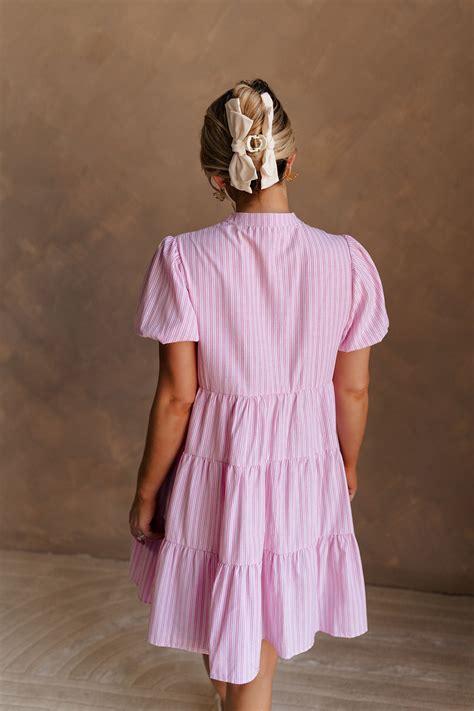 Cameron Pink & White Striped Dress - Lizard Thicket