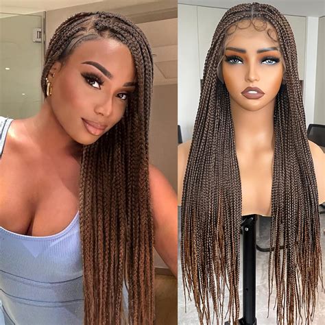 Amazon.com : Suntefic Box Braided Wigs for Black Women Glueless Box ...