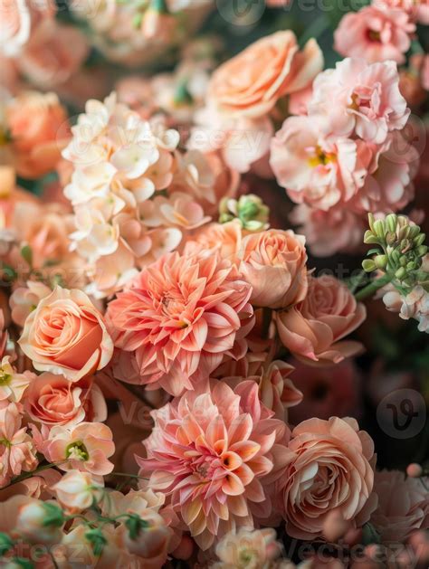 peach color flower bouquet arrangement, ai 45360255 Stock Photo at Vecteezy