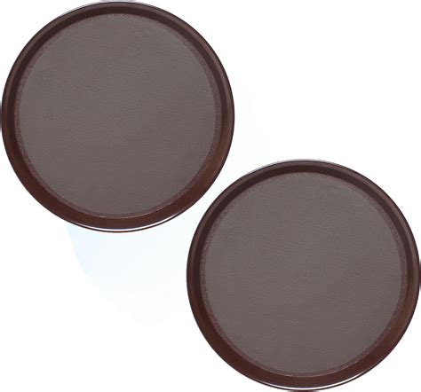 TrueCraftware- Set of 2 Round 16” Anti-Slip Serving Tray with Textured ...