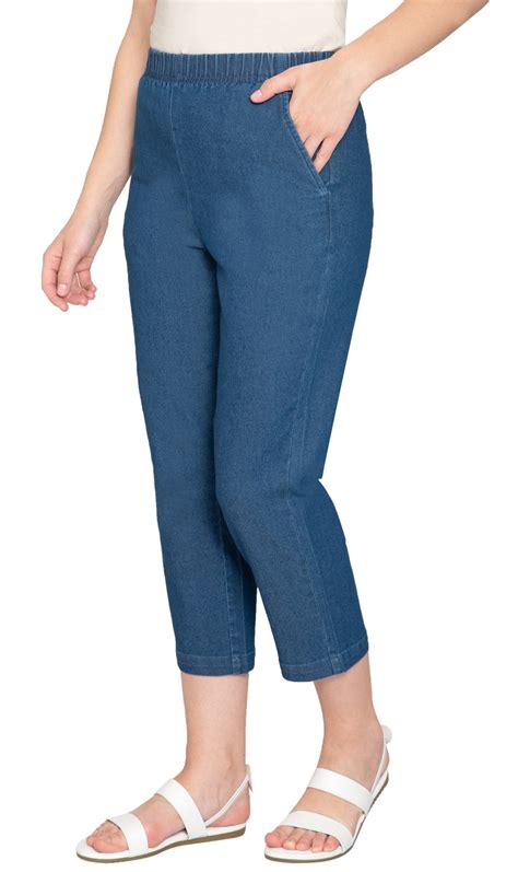 Turtle Bay New York Women's Stretch Denim Capris - Lightweight Stretch ...