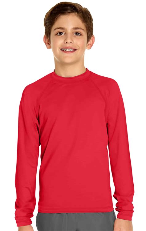 Boy's Long Sleeve Rash Guard - Red - Wet Effect, Inc.