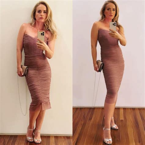 Foto: Vestido de festa rosa nude de Angélica trazia drapeados em todo o comprimento - Purepeople