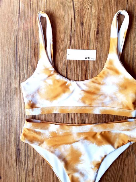 Yellow Tie Dye High Waisted Bikini Set