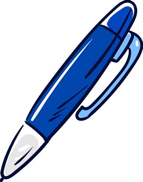 Blue pen, illustration, vector on white background 13756189 Vector Art ...