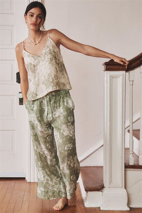 Desmond & Dempsey Linen Cami & Wide-Leg Pajama Set | Anthropologie ...