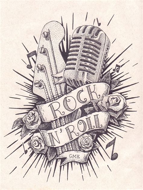 Rock N Roll Sketch at PaintingValley.com | Explore collection of Rock N Roll Sketch