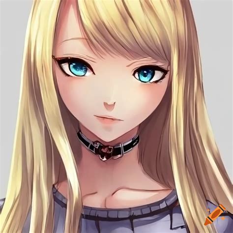 Illustration of a blonde anime girl on Craiyon
