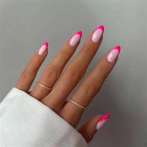 33 Best Pink French Tip Almond Nails - Nail Designs Daily