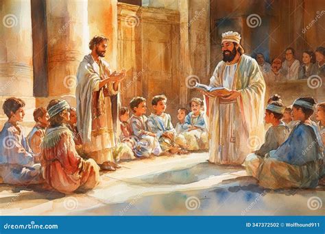 Jesus Teaching in the Temple, Surrounded by Scholars and Children ...