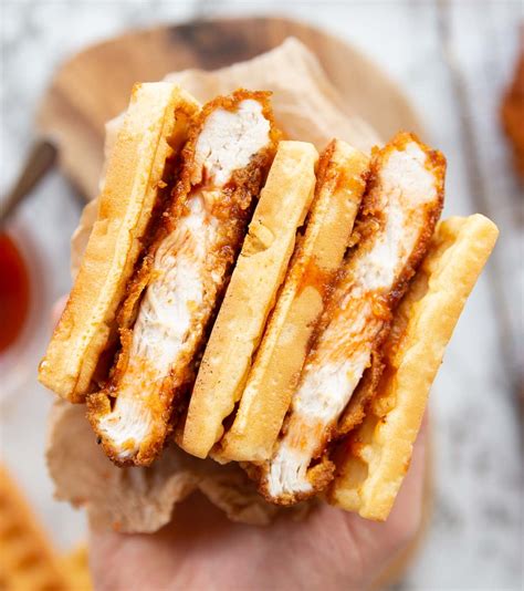 Cornflake Fried Chicken Waffle Sandwiches | Something About Sandwiches