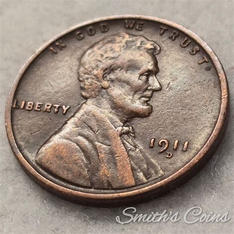 1911 D ~ Lincoln Wheat Cent ~ VF-30 - For Sale, Buy Now Online - Item ...
