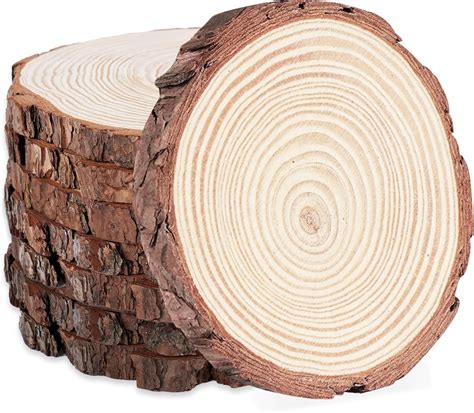 8Pcs 8-9inch Wood Slices for Centerpieces, Unfinished Natural Wood ...