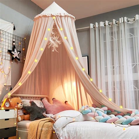 Buy Hommi Lovvi Bed Canopy for Girls, Dreamy Frills Ceiling Hanging ...