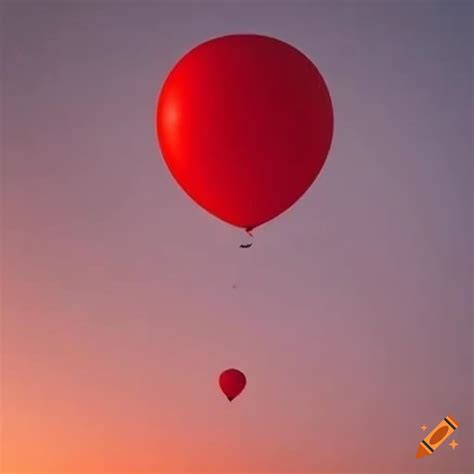 Colorful red balloons in the sky