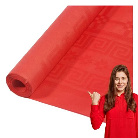 Obrus papierowy jednorazowy rolka 1,2 x 6 m CZERWONY prostokąt na rolce ...