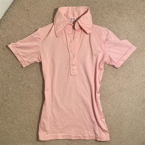 Cute baby-pink vintage polo shirt Xx - Depop