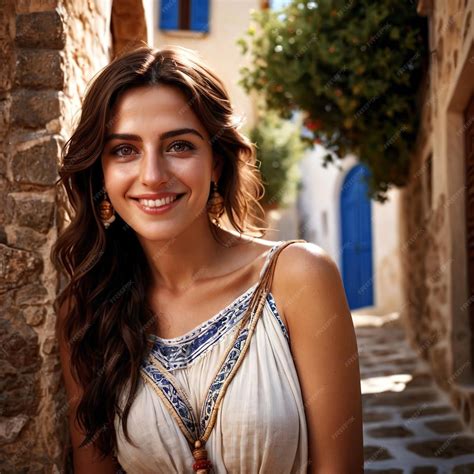 Premium Photo | Greek woman from Greece typical national citizen