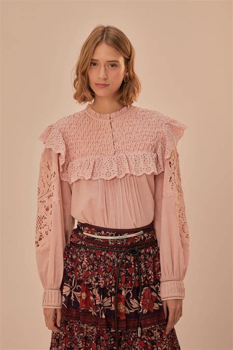 Rose Honeycomb Blouse - FARM Rio