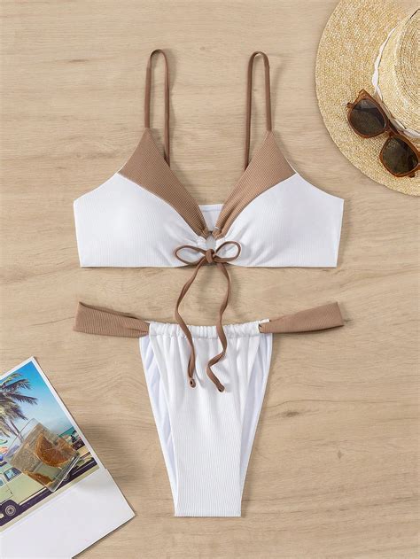 SHEIN Swim Conjunto De Traje De Baño De Dos Piezas Con Huecos En ...