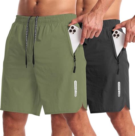 CANGHPGIN 2 Pack Mens Workout Athletic Shorts 7 inch Inseam Quick Dry ...