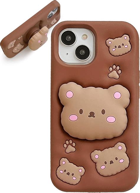 Amazon.com: TUFTA Kawaii 3D Cartoon Teddy Bear Phone Case with Stand ...