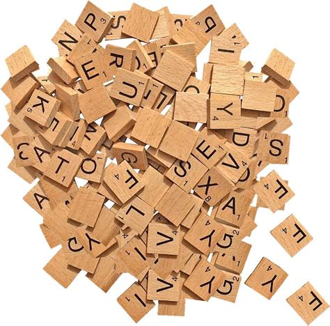 WedDecor 200Pcs Wooden Alphabet Letter Tiles for Crafts, Complete A-Z ...