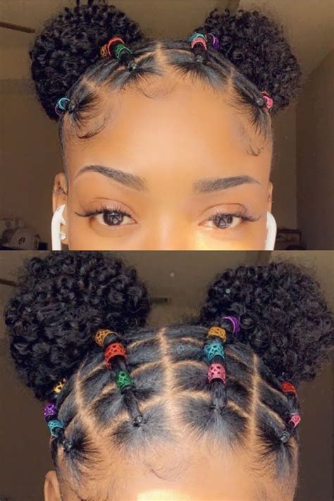 40 easy rubber band hairstyles on natural hair to try next – Artofit
